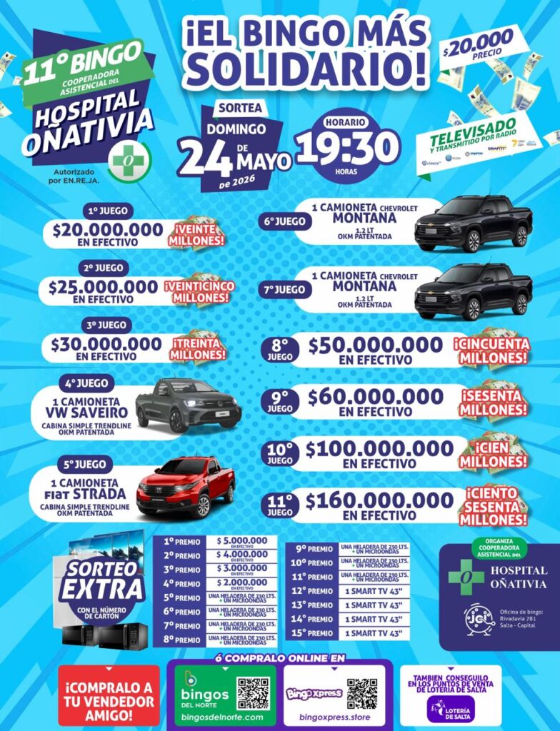 11º Bingo Solidario del Hospital Oñativia